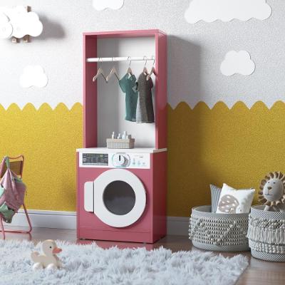 Lavanderia Infantil Diana Maquina De Lavar Com Cabideiro Branco E Rosa
