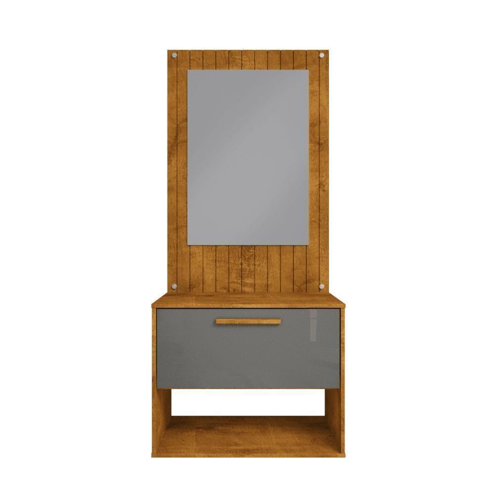 Conjunto Gabinete Com Espelheira Para Banheiro Orion Naturalle-titanium - 4