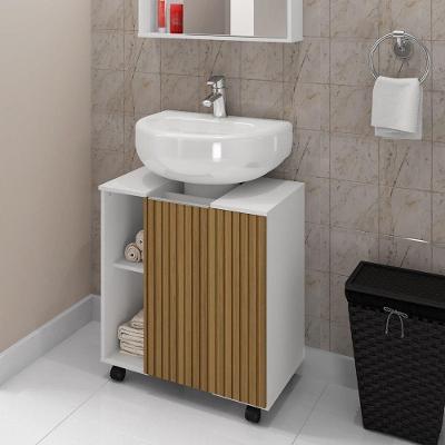 Gabinete Para Banheiro Pequin Bechara 2075554 Banheiro Branco-ripado - Ofertamo