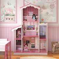 Mega Casa De Boneca Sonho 8 Cômodos Branco Rosa - 1