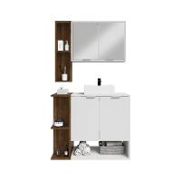 Conjunto Banheiro Gabinete E Espelheira Sardenha Branco Naturalle - 3