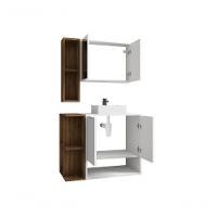 Conjunto Banheiro Gabinete E Espelheira Sardenha Branco Naturalle - 5