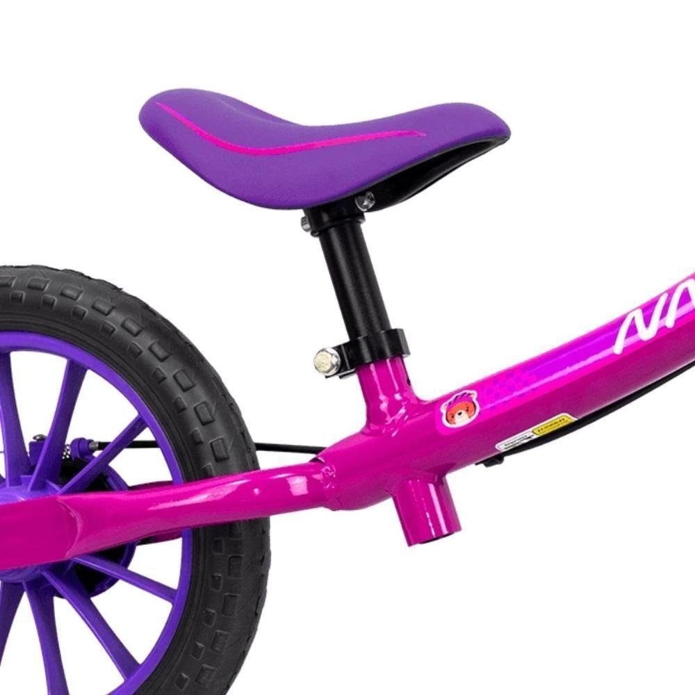 Bicicleta Equilíbrio Balance Sem Pedal Aro 12 Menina Nathor - 4