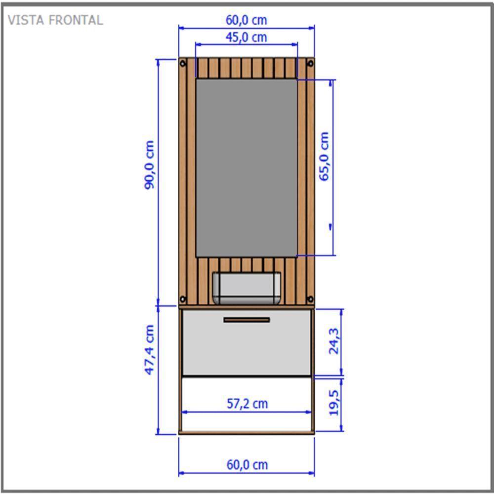 Conjunto Gabinete Com Espelheira Para Banheiro Zenit Naturalle Branco - 9