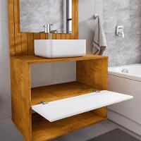 Conjunto Gabinete Com Espelheira Para Banheiro Zenit Naturalle Branco - 5