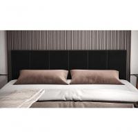 Cabeceira King Clara 1.95 Almofadada Sued Preto - 1