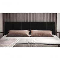 Cabeceira King Clara 1.95 Almofadada Sued Preto - 2