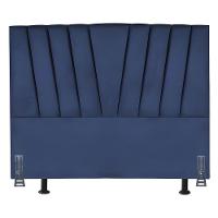 Cabeceira Cama Box Casal 140 Cm Vivian Em Suede Com Frame Azul Marinho - 2