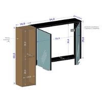 Espelheira P Banheiro Sardenha C-nicho Preto Fosco Naturalle - 4