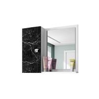 Espelheira Turim Para Banheiro Com Porta E 6 Nichos E Prateleira Branco-nero - 2