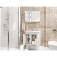 Conjunto Gabinete E Espelheira Zurique Para Banheiro Branco - 3