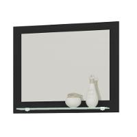 Conjunto Gabinete E Espelheira Bremen Para Banheiro Preto Fosco-nero