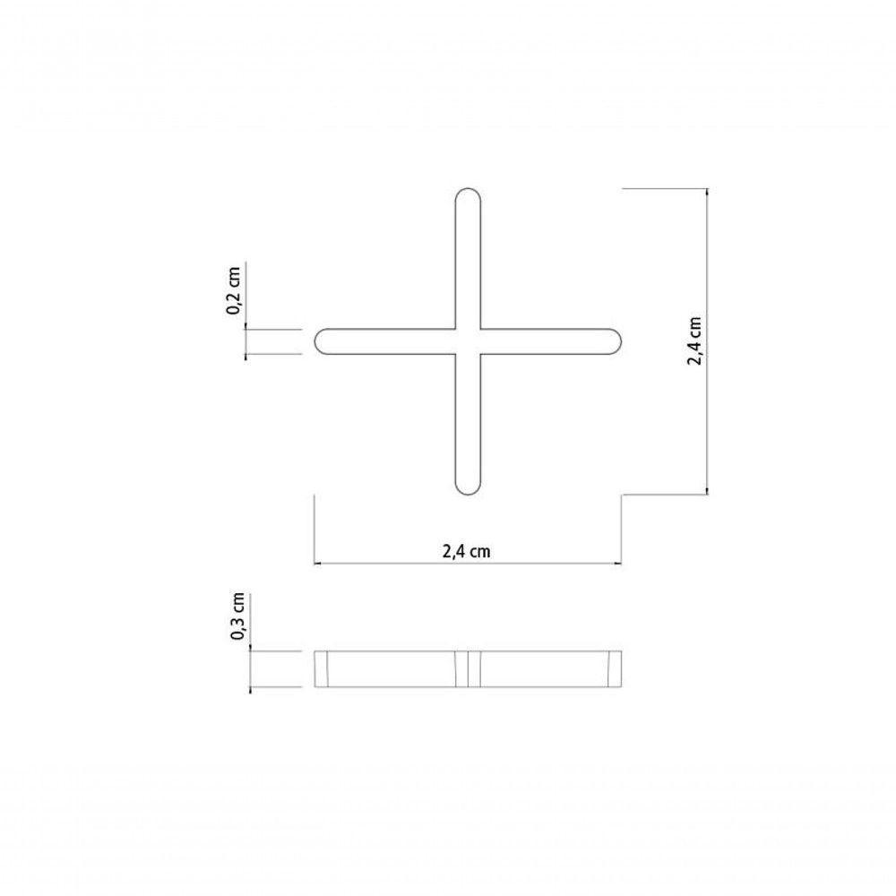 Espaçador Cruzeta Plástico Tramontina 2mm Saco Com 100 Unidades - 4