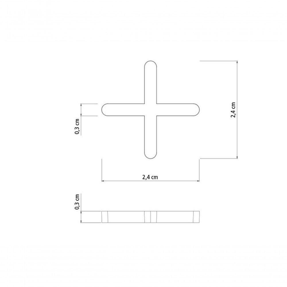 Espaçador Cruzeta Plástico Tramontina 3mm Saco Com 100 Unidades - 4