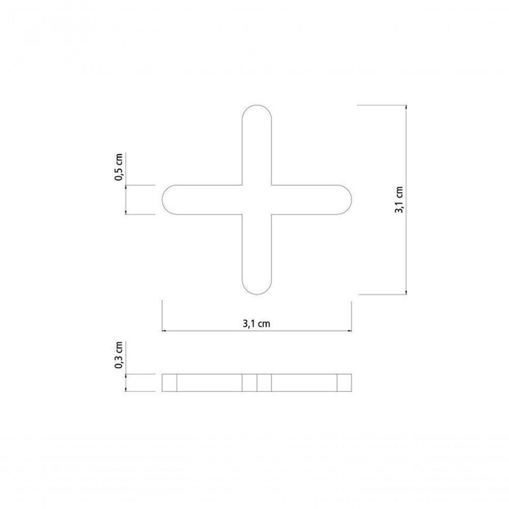 Espaçador Cruzeta Plástico Tramontina 5mm Saco Com 100 Unidades - 4