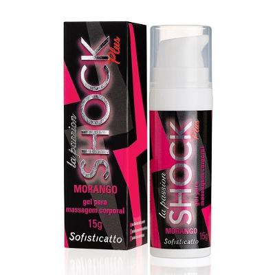 Gel Para Massagem Corporal Shock Plus Morango 15G