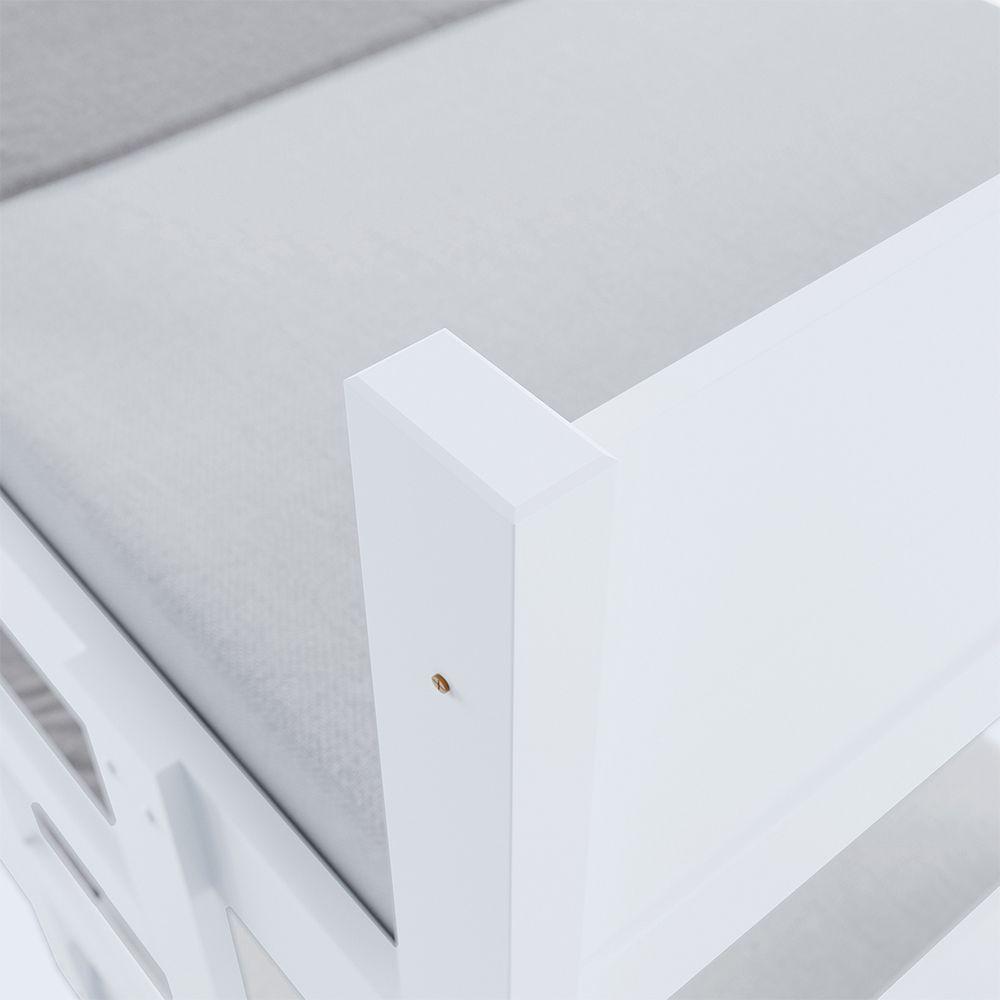 Beliche 100% Mdf Fortaleza - Duas Camas Solteiro Compacta E Moderna Branco Com 2 Colchões - 2