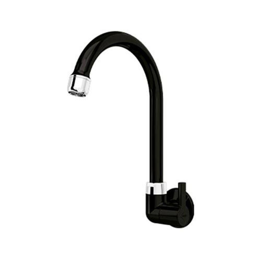 Torneira Cozinha Parede Bica Alta Confort Preta - Blukit - 1