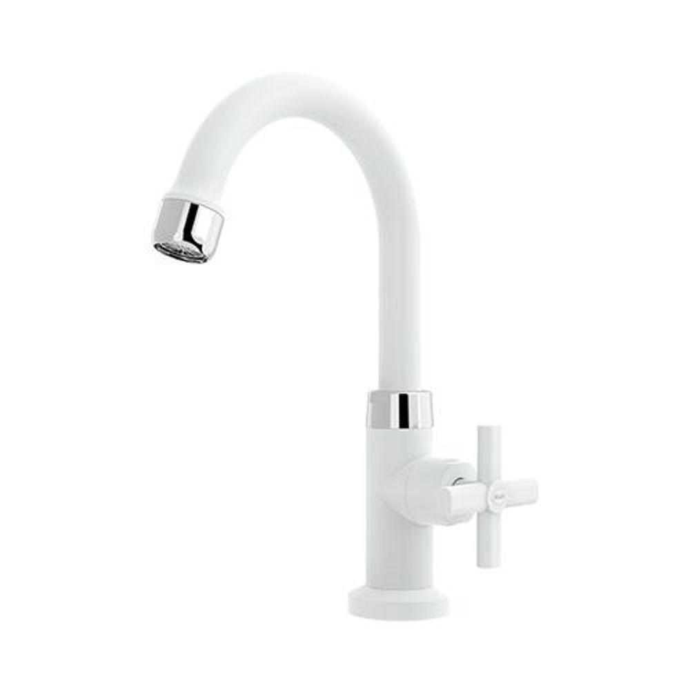 Torneira Lavatório Bica Alta Lume Branco - Blukit - 1