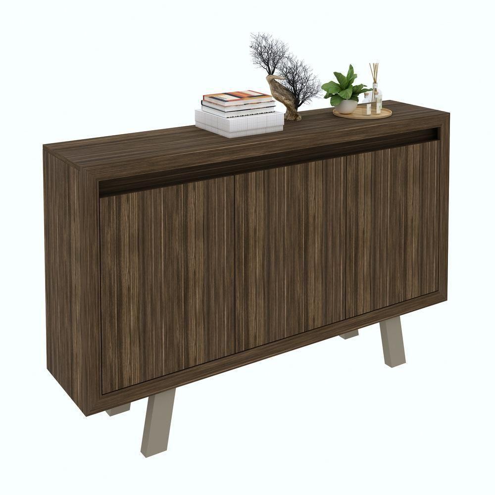 Balcão Escritório Com 3 Portas Multimóveis Vcr25028 Nogal/Fendi Nogal/Fendi - 1