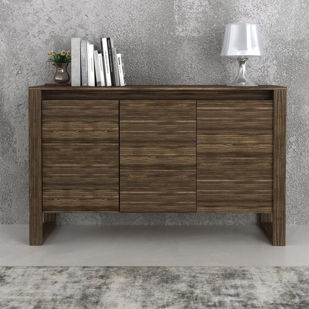 Balcão Escritório Com 3 Portas Multimóveis Cr25044 Nogal - 1