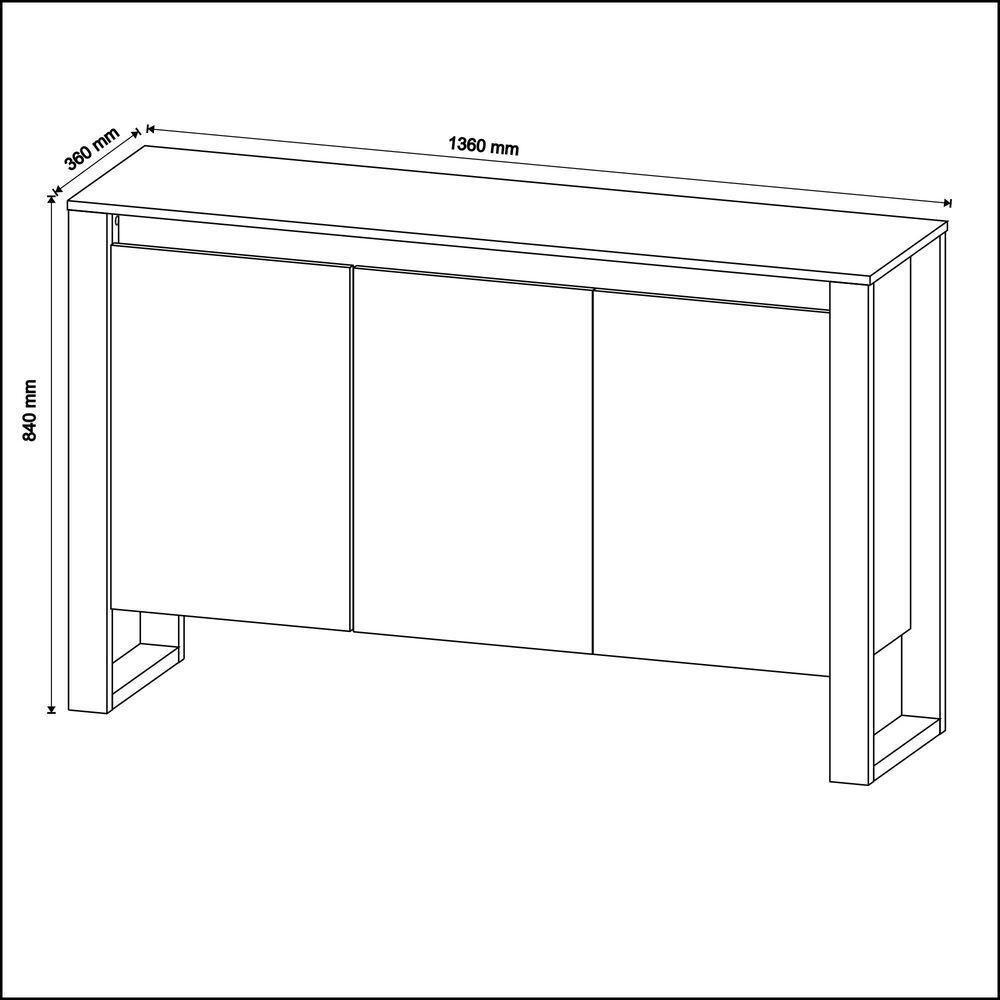 Balcão Escritório Com 3 Portas Multimóveis Cr25044 Nogal - 4