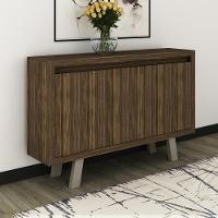 Balcão Escritório Com 3 Portas Cr25028 Nogal/Fendi - 1