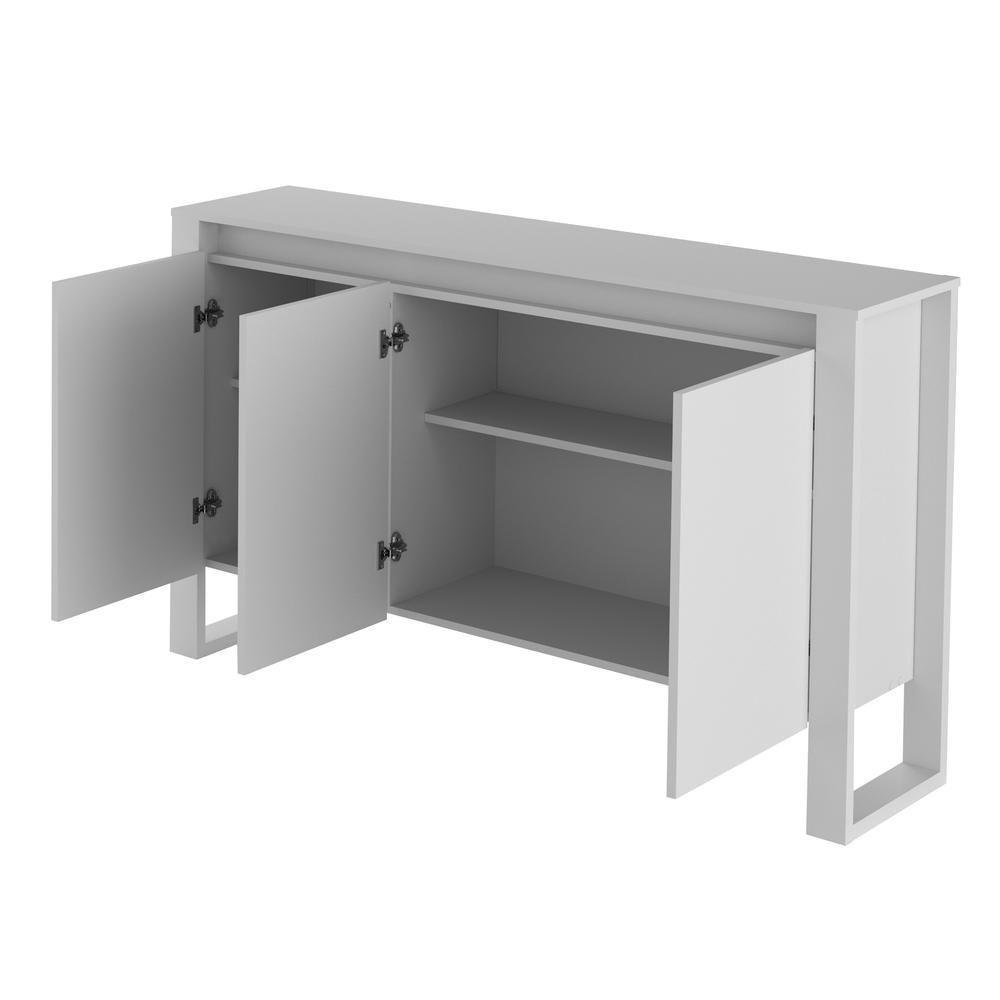 Balcão Escritório Com 3 Portas Multimóveis Cr25044 Branco - 3