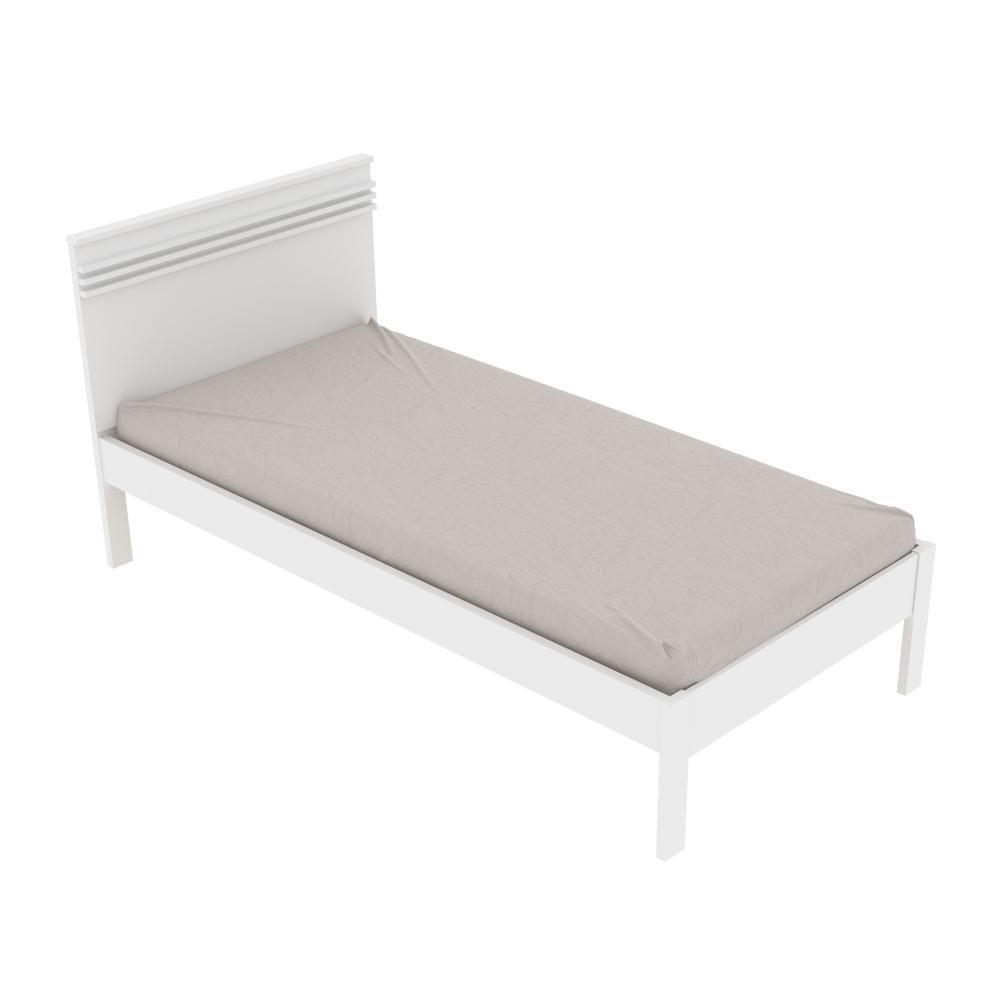 Cama De Solteiro Para Colchão 88 X 188Cm Multimóveis Vcr35014 Branco Branco - 1