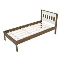 Cama De Solteiro Para Colchão 88 X 188 Cm Multimóveis Vcr35010 Nogal/Branco Nogal/Branco - 2