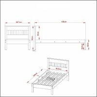 Cama De Solteiro Para Colchão 88 X 188 Cm Multimóveis Vcr35010 Nogal/Branco Nogal/Branco - 3