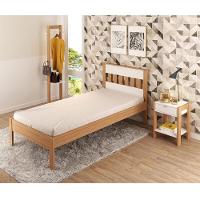 Cama De Solteiro Para Colchão 88 X 188 Cm Multimóveis Vcr35010 Amêndoa/Branco Amêndoa/Branco - 10