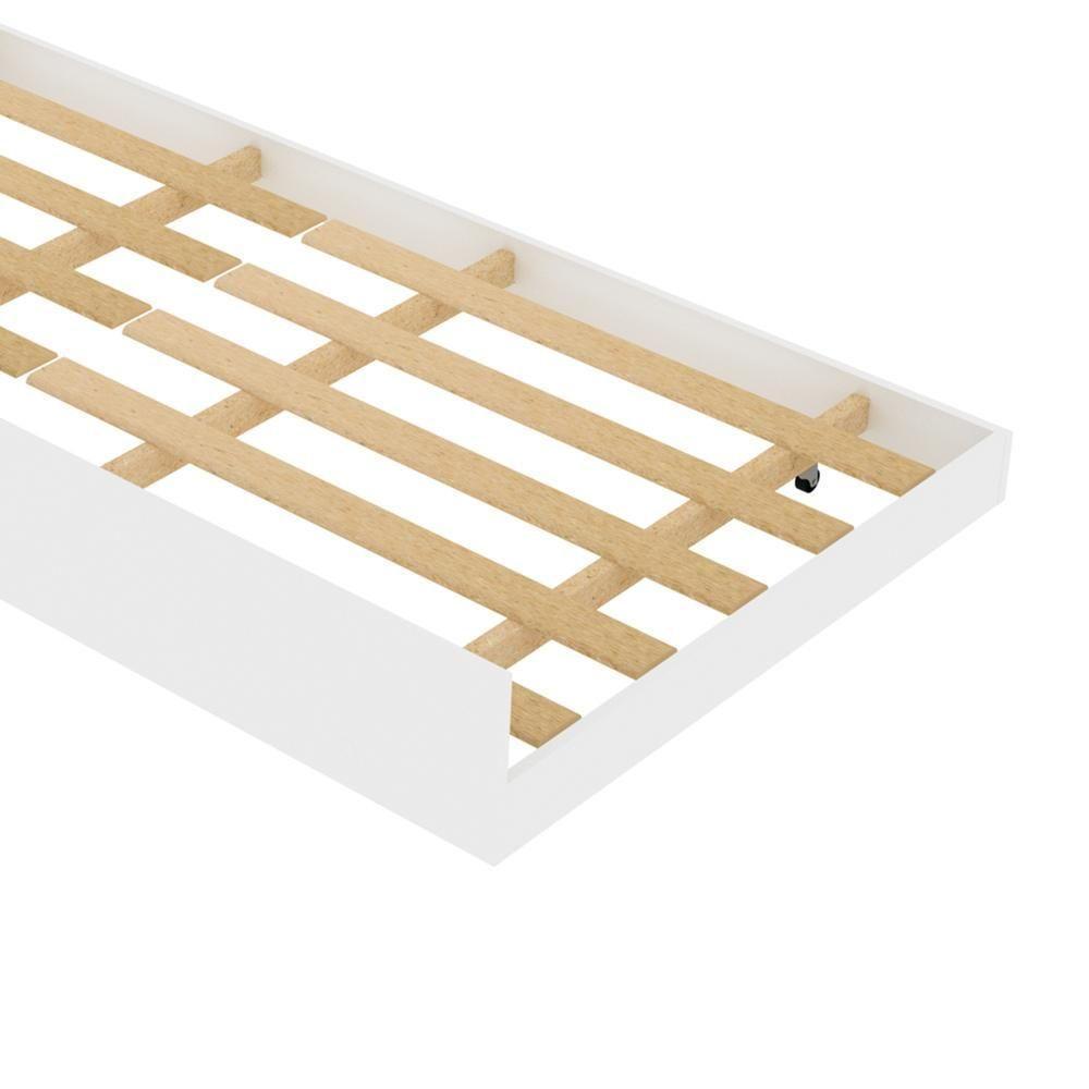 Cama De Solteiro Auxiliar Para Colchão 88 X 188Cm Multimóveis Vcr35012 Branco Branco - 2