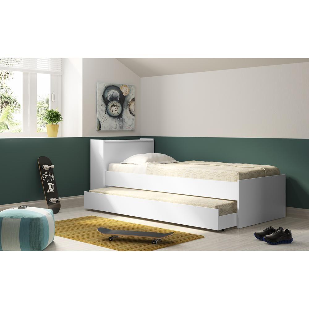 Bicama Com Colchão Incluso E Baú Embutido Multimóveis Branca - 2