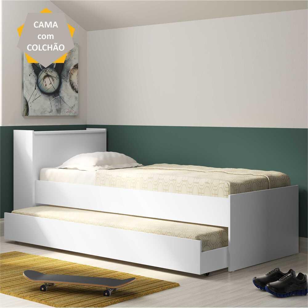 Bicama Com Colchão Incluso E Baú Embutido Multimóveis Branca - 5