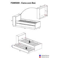 Bicama Com Colchão Incluso E Baú Embutido Multimóveis Branca