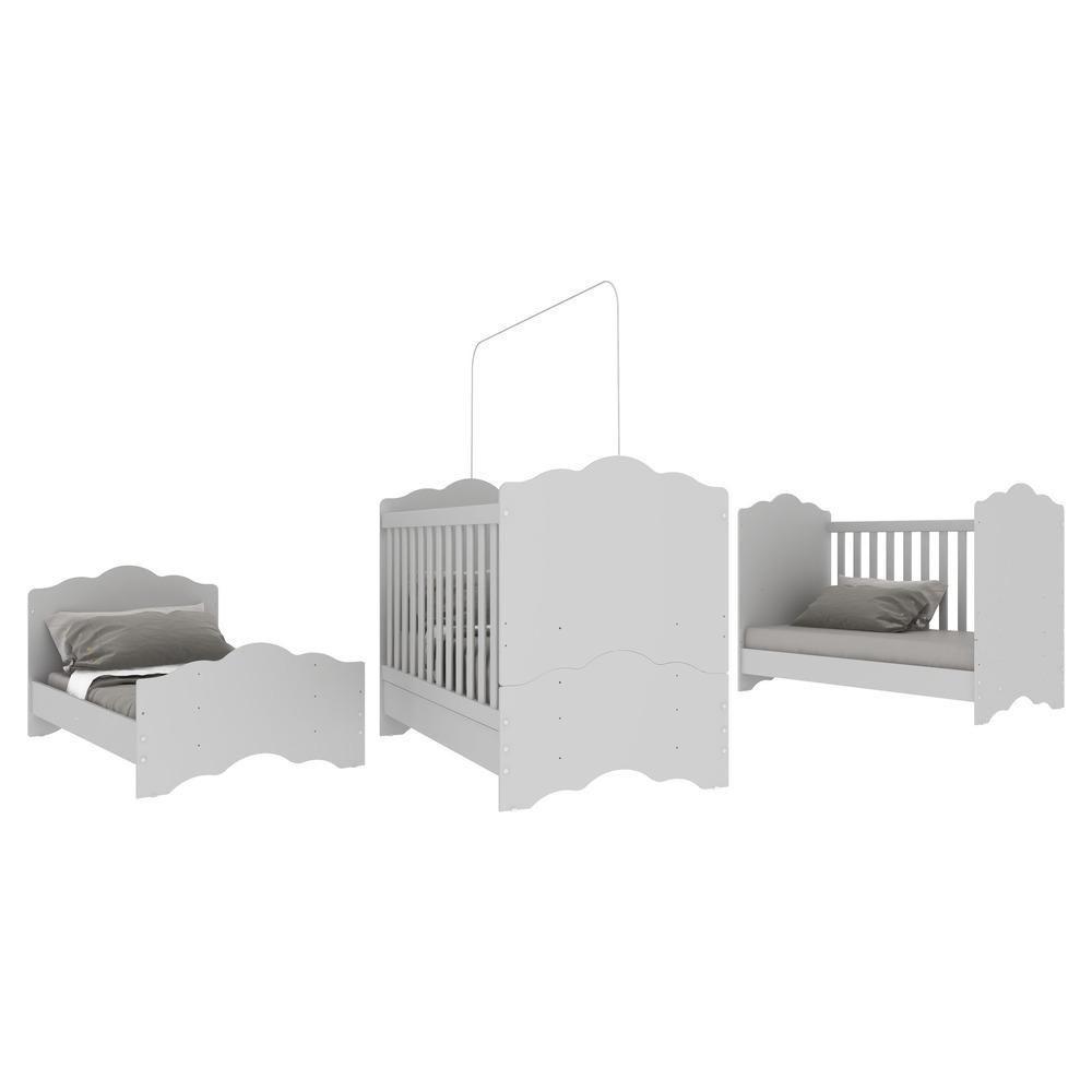 Berço Americano 3 Em 1 Para Colchão 70 X 130 Cm Nuvem Multimóveis Branco - 4