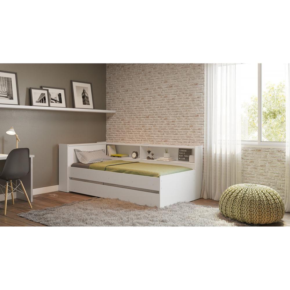 Bicama Com Baú Para Colchão 78 X 188 Cm Multimóveis Branca - 4