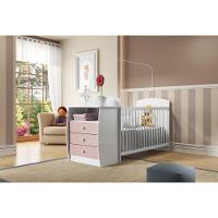 Berço Cômoda Para Colchão 60 X 130 Cm Rafael Multimóveis Branco/rosa - 2
