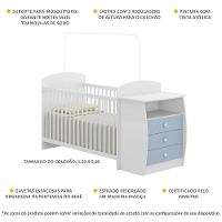 Berço Cômoda Para Colchão 60 X 130cm Rafael Multimóveis Branco/azul - 2