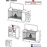Berço Cômoda Para Colchão 60 X 130cm Rafael Multimóveis Branco/azul