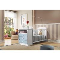 Berço Cômoda Para Colchão 60 X 130cm Rafael Multimóveis Branco/azul - 5