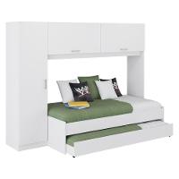 Bicama Com Guarda-roupa Para Colchão 88 X 188 Cm Multimóveis Branca - 1