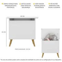 Caixa De Brinquedos Baú Organizador Retrô Multimóveis Branco/natural - 5