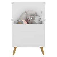 Caixa De Brinquedos Baú Organizador Retrô Multimóveis Branco/natural - 6