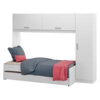 Bicama Com Guarda-roupa Para Colchão 88 X 188 Cm Multimóveis Branca - 1