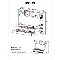 Bicama Com Guarda-roupa Para Colchão 88 X 188 Cm Multimóveis Branca - 6