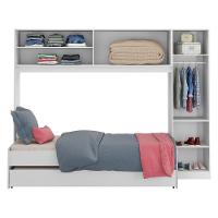 Bicama Com Guarda-roupa Para Colchão 88 X 188 Cm Multimóveis Branca - 7