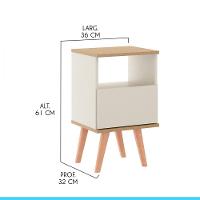 Kit 2 Mesas Cabeceira 0636 36x61cm Champanhe Menu Champanhe