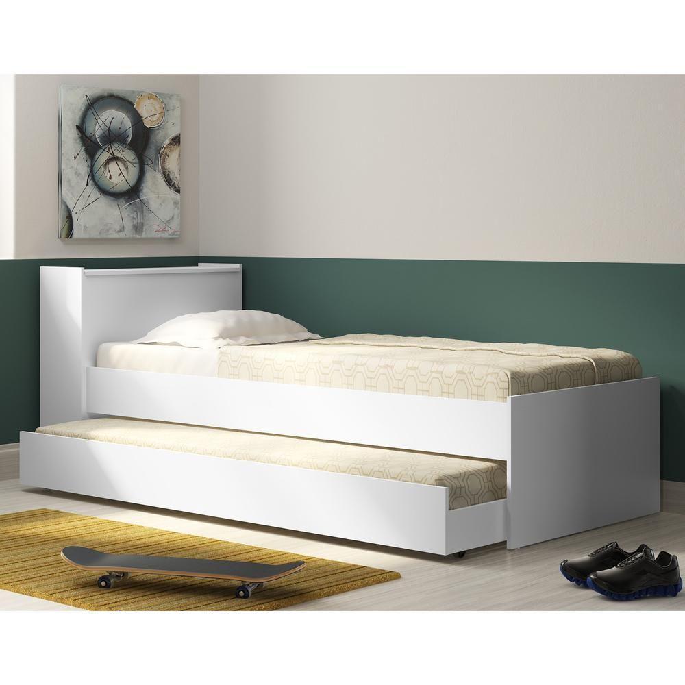 Bicama Com Baú Embutido Para Colchão 78 X 188 Cm Multimóveis Fg5009 Branca - 3